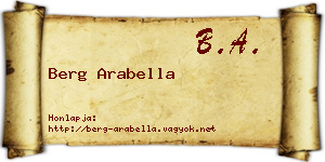 Berg Arabella névjegykártya